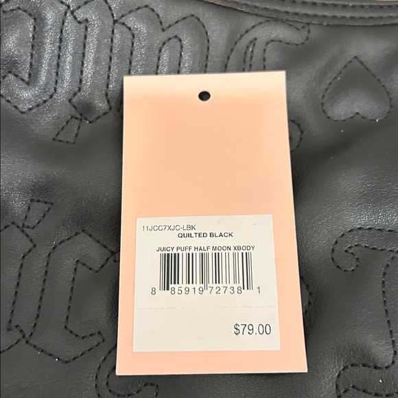 Juicy Couture (NWT) Quilted Black Juicy Puff Half Moon Crossbody Bag - Picture 14 of 14